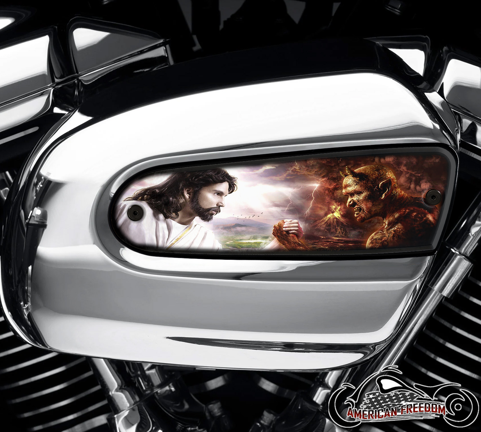 Harley Davidson Wedge Air Cleaner Insert - God vs Devil